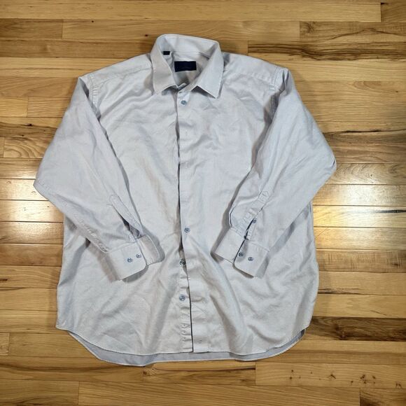 David Donahue Shirt Mens 18.5 34 35 Blue Dress Button Up Cotton Classic Fit - Picture 1 of 5